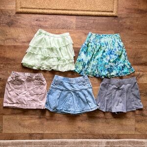 Abercrombie Kids 4 Skirts & 1 Skorts Bundle Size 11/12
